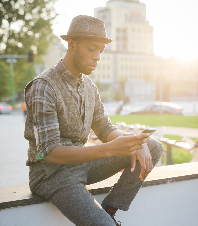 man sitting in a park